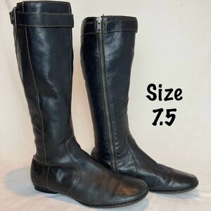 Born Black/Brown Over-the-Knee Leather Boots